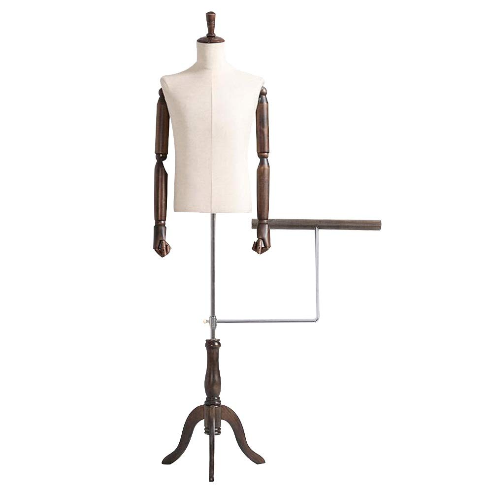 Soporte de torso ajustable para maniquí con brazo extraíble y soporte para zapatos para exhibición de ropa y joyas