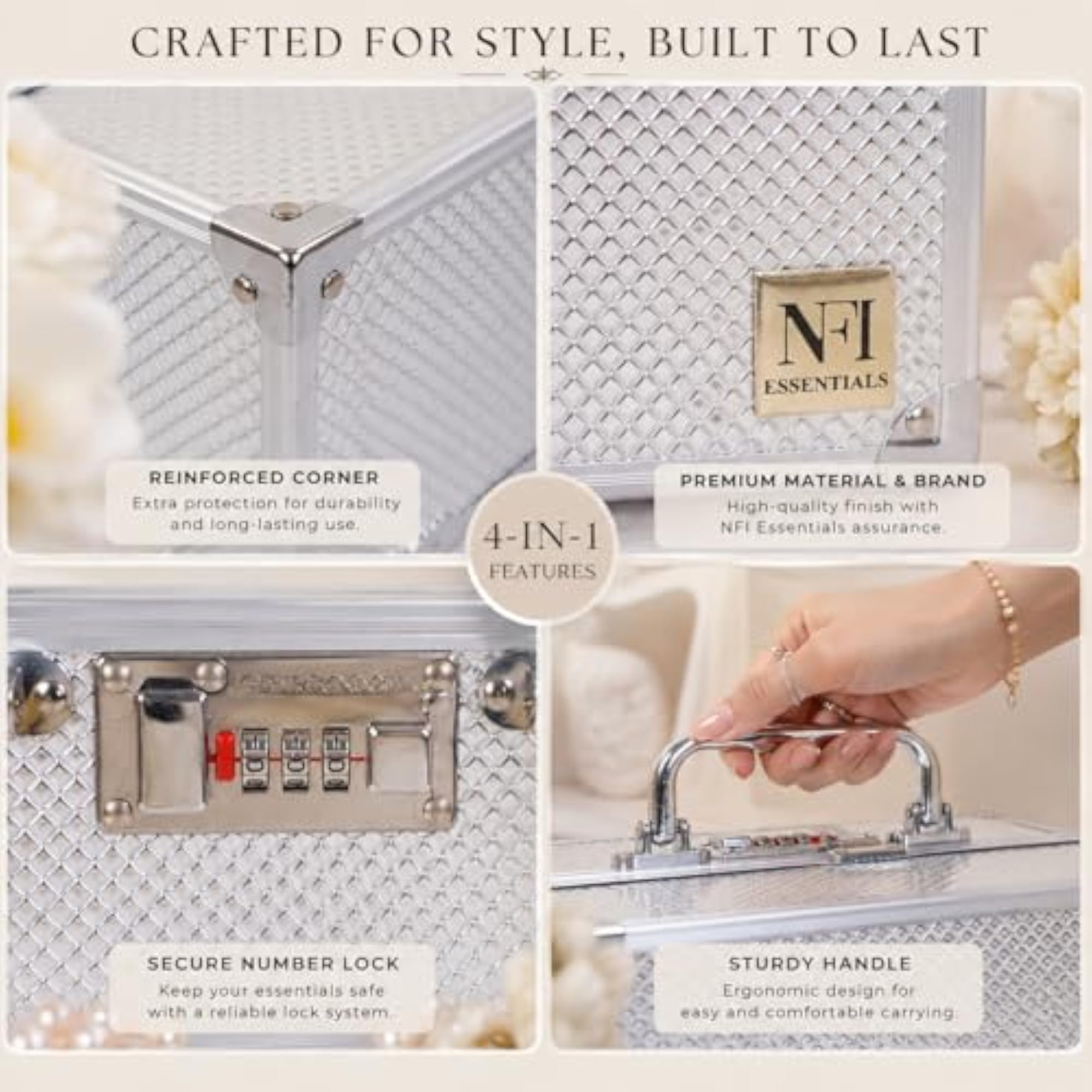 Makeup Vanity Box for Women, Professional Cosmetic Organizer Case