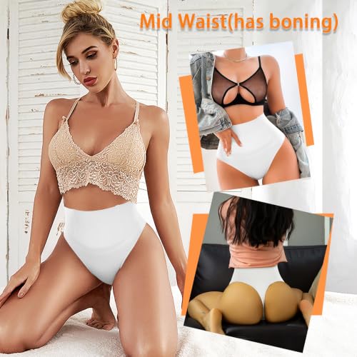 Image of Werena Tummy Control Thong Shapewear for Women Seamless Shaping Novelty Thong Panties Body Shaper Underwear