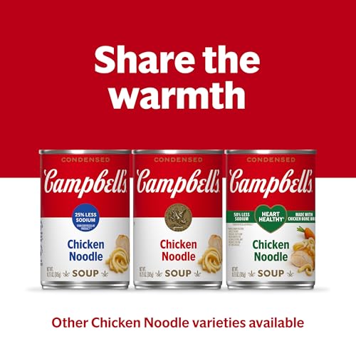 Image of Campbell's Condensed 25% Less Sodium Chicken Noodle Soup, 4 Count 10.75 Oz (8 Pack)