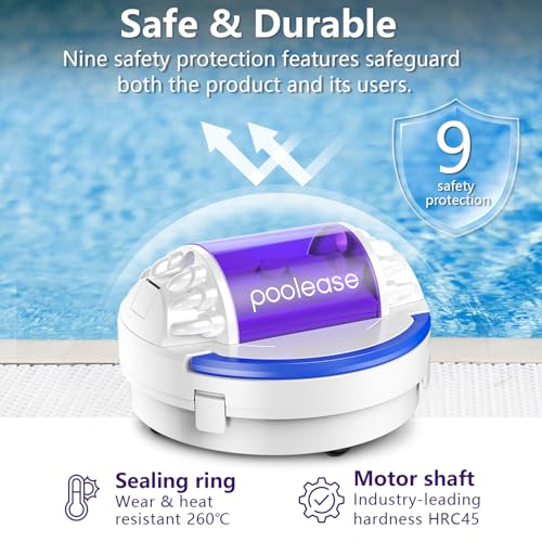 Image of X1 Cordless Pool Cleaner Robot, Robotic Pool Vacuum for Above /In Ground Pool, 45W Dual-Motor, Self-Parking, Enhanced with 2L Debris Capacity (White and Purple)