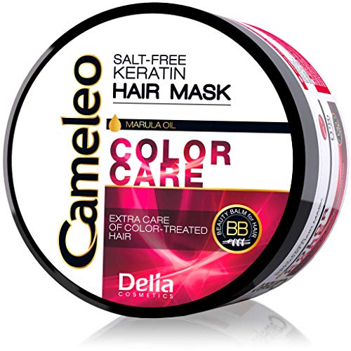 Cameleo - Masque de soin des couleurs - Masque capillaire à la kératine à l'huile de marula pour cheveux colorés - Protection de la couleur - Sans sel -200 ml Cover