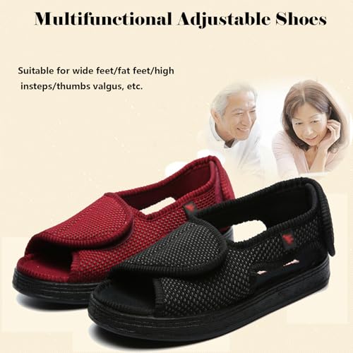bumuam Men Diabetic Walking Sandals Edema Shoes, Extra Wide Width Arthritis&Edema Footwear Soft Breathable Indoor Slippers for Elderly Swollen Feet Men 8/Women 122