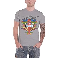 Rolling Stones The T Shirt Retro USA Tour 1975 Band Logo Nouveau Officiel Homme - Les Beatles, Paul McCartney, John Lennon, RIngo Starr, George Harrison