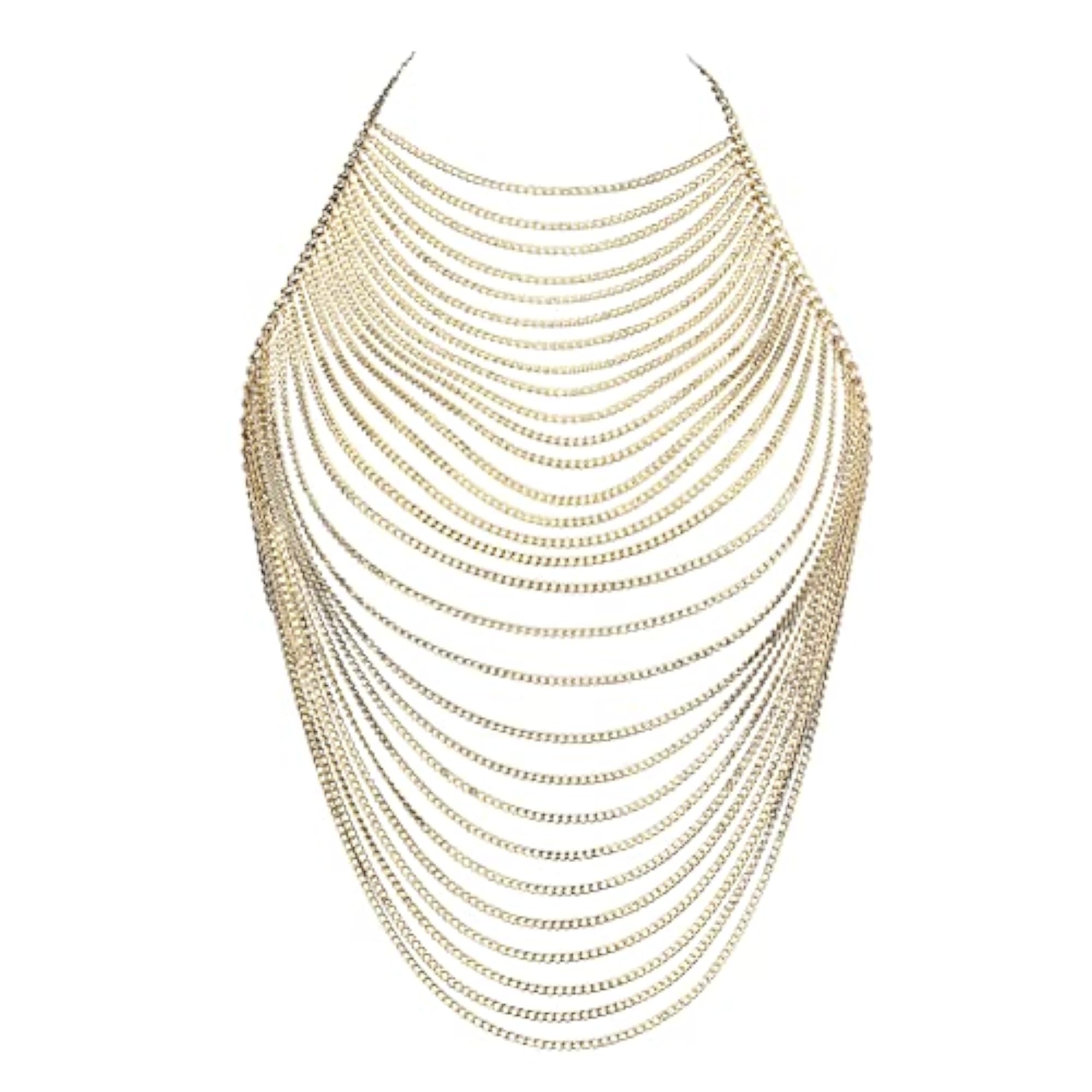 Women's Multi-Layer Gold Body Chain Necklace, Sexy Accessory