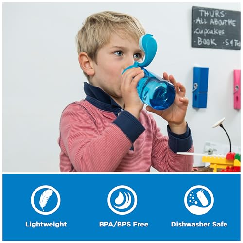 Image of Nalgene Kids' 12 oz On The Fly Lock-Top Water Bottle, Green Epic