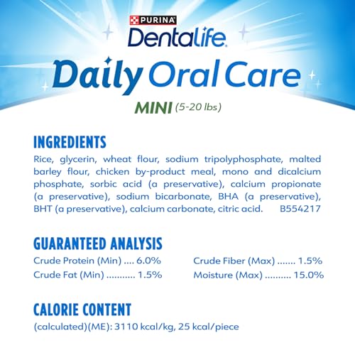 DentaLife Daily Oral Care Dog Treats for Small Dogs 5-20 lbs., Chewy Dental Treat to Freshen Breath and Fight Tartar, Chicken Flavor, 17.1 oz., 58 Chews - 58 ct. Pouch
