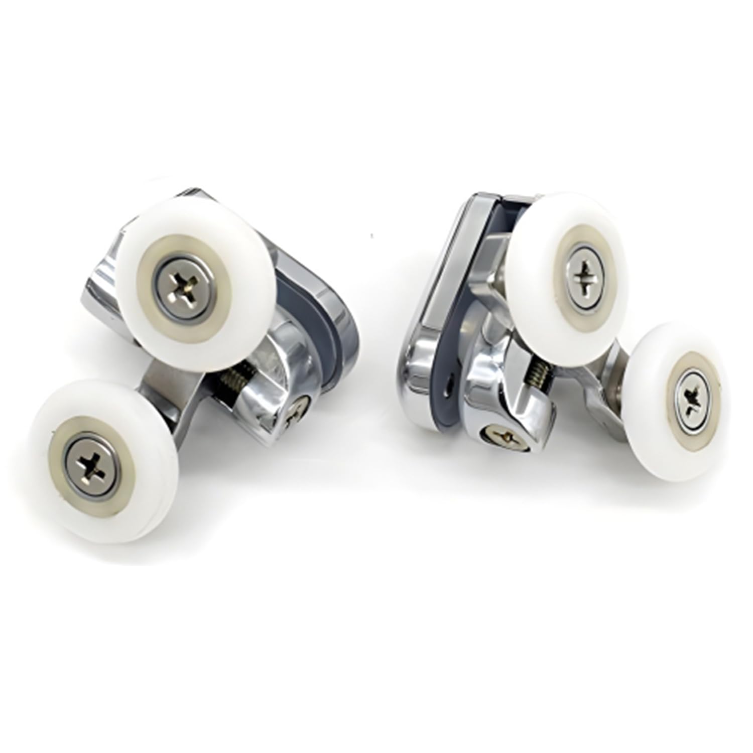 Shower Door Fixing Pulleys in Chrome - 2x Top - Fits Glass 4-6mm (Upper Wheel (23mm)2pcs), 10-12mm
