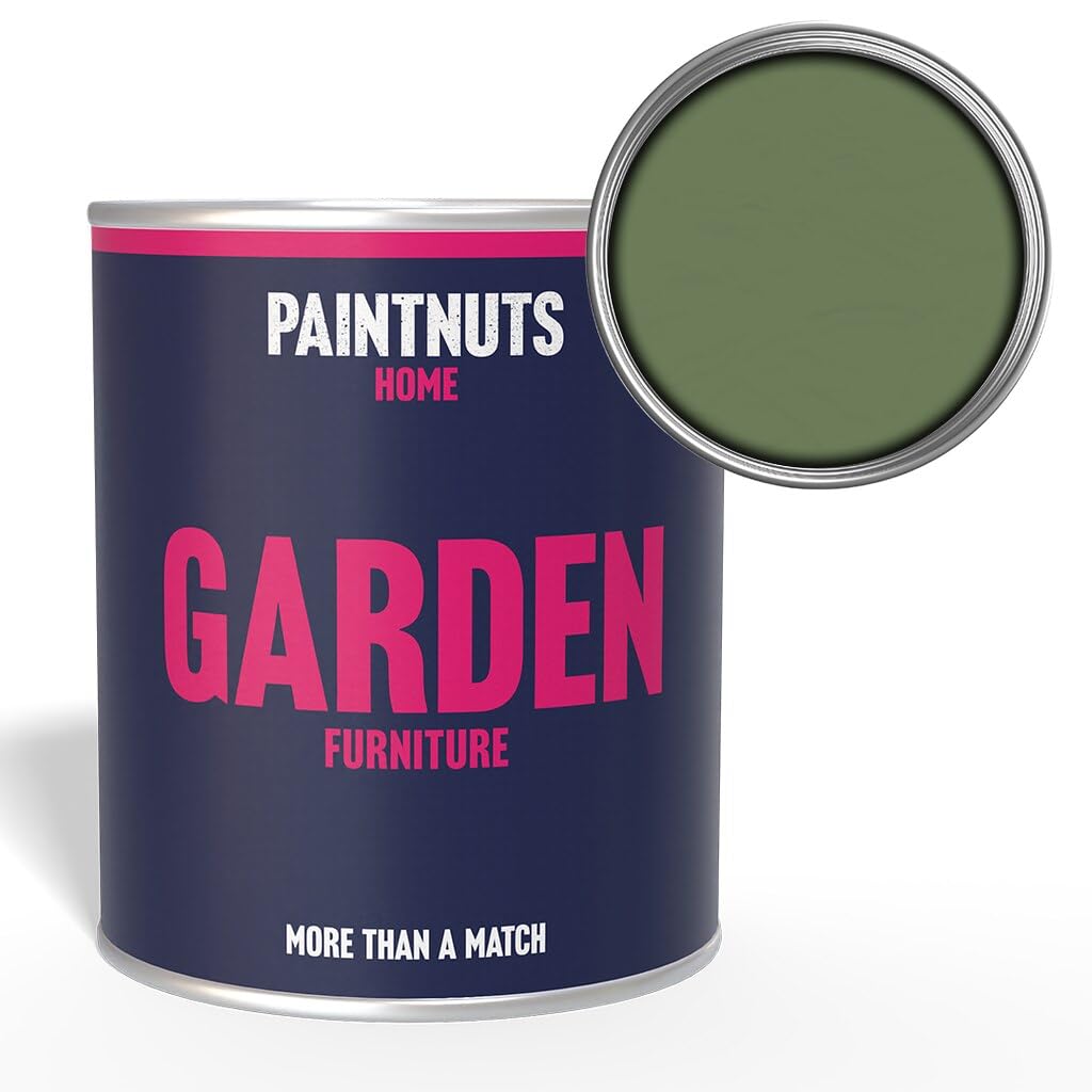 Paintnuts Reseda Green Garden Furniture Paint - Ral-6011 - Gloss 250Ml Tin