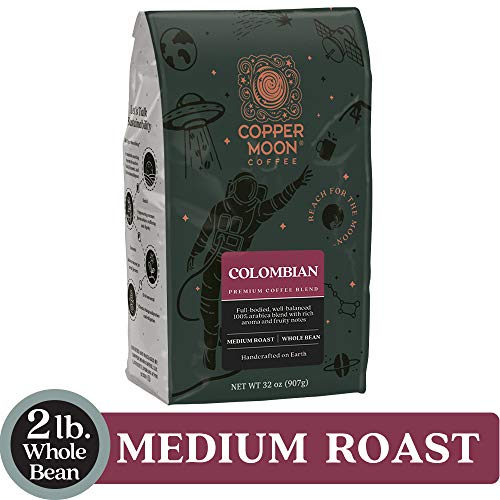 Copper Moon Whole Bean Coffee, Medium Roast, Colombian Blend, 2 Lb #TOP1