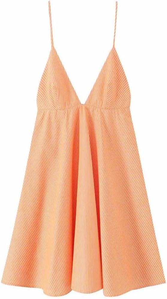 Women Backless Zipper Thin Strap V Neck Chic Mini Dress