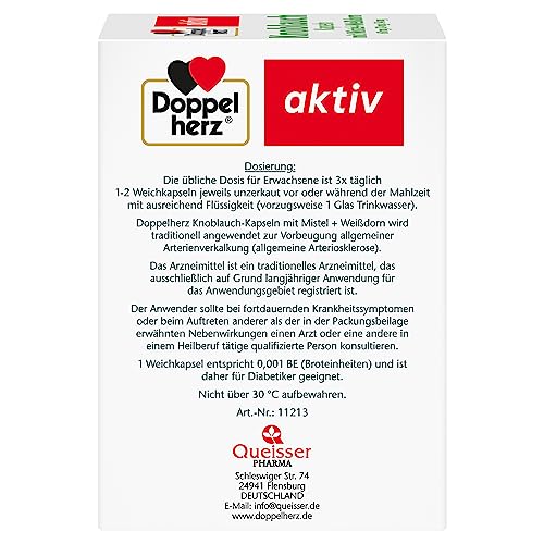 Doppelherz Knoblauch Kapseln mit Mistel + Weißdorn 60 mg/ 24 mg/ 54 mg - Traditionelles Arzneimittel zur Vorbeugung allgemeiner… – Ansicht 3