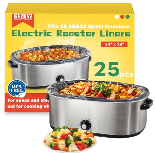 25 Counts Electric Roaster Liners 34 18Fits 16 18 and 22 Quart