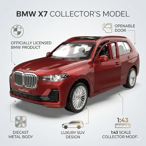 Image of Wizplex MSZ Official Licensed BMW X7 Diecast Model Car 1:43 Scale | Premium Metal Collectible Luxury SUV Replica | Display Showpiece & Gift for Car Lovers
