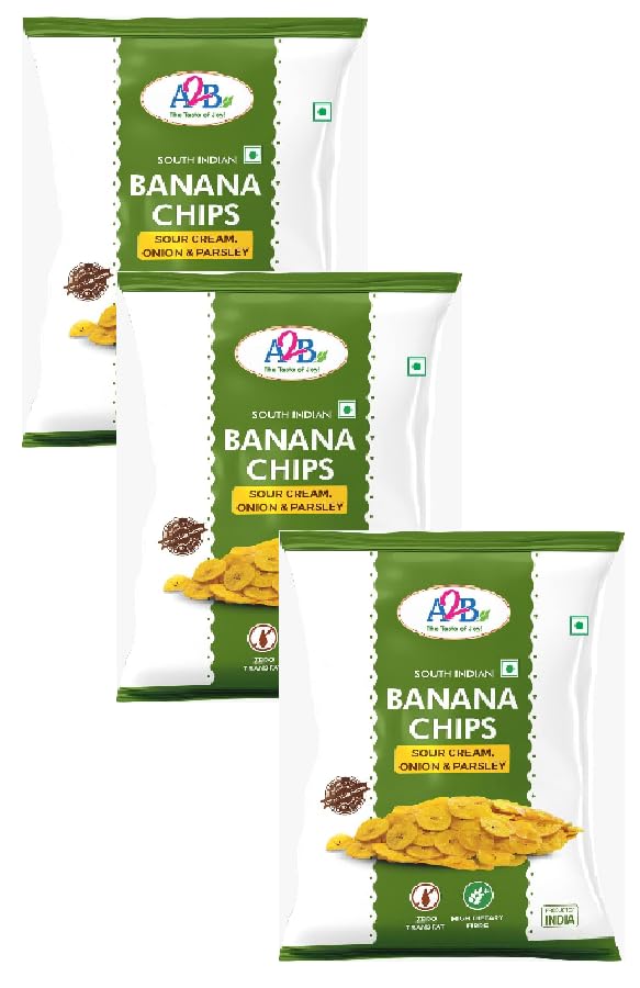 A2B Banana Chips Sour Cream, Onion & Parsley (Pack of 3 * 100 GMS) (B0C2KW5ZPZ) Amazon Price History, Amazon Price Tracker