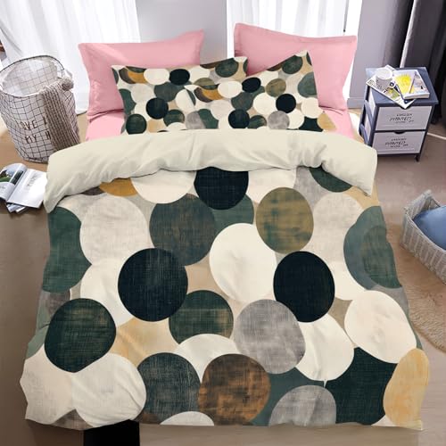 Parure de lit réversible en microfibre douce motif abstrait 3D - 2