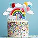 OSDUE Tortendeko Geburtstag, Macaron Kuchen Deko, Happy Birthday Tortendeko, Kuchen Topper Regenbogen, Happy Birthday, Wolke, Ballon für Kinder Mädchen Junge