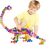 Kids Building Blocks STEM Toys, 100 PCS Create Puzzle Plastic Building Sets That Bends - Safe Material - Toddler Educational Interlocking Toy for Girls and Boys Aged 3+