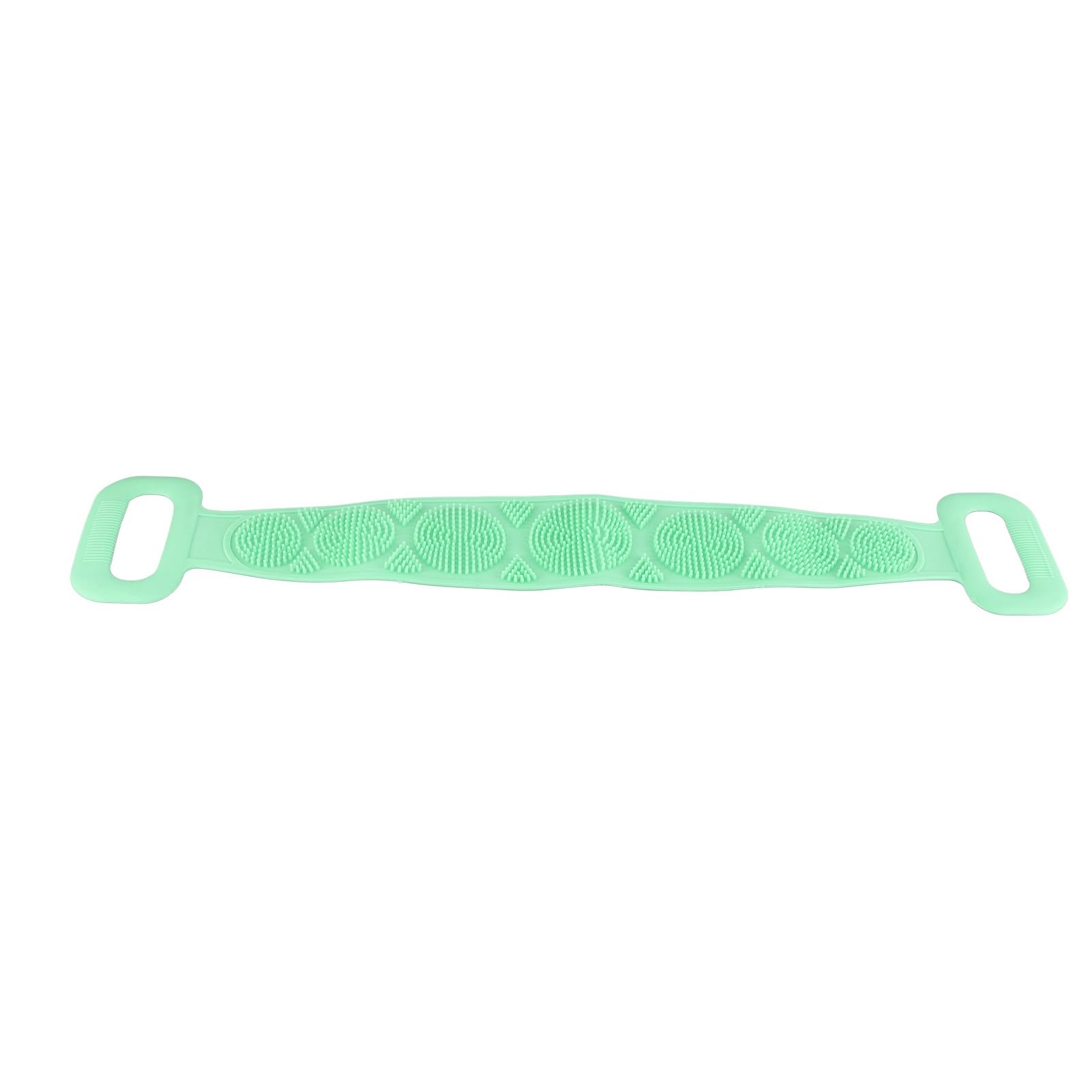 Brrnoo Spugna in Silicone per Doccia, Dorso Lavaggio Esfoliante, Manico Lungo, Linee Massaggianti Morbide, Strumento per Corpo Uomo Donna (GREEN)
