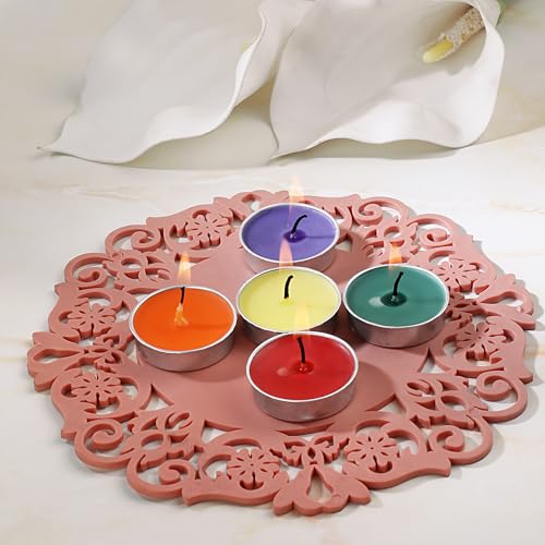 Image of D'Velas Coloured Unscented Wax Tealight Candles - Pack of 50 | Upto 2 Hours Burning Time | Paraffin Wax, Unscented, Smokeless, Dripless, for Home Decor, Offices & Other Occasions.