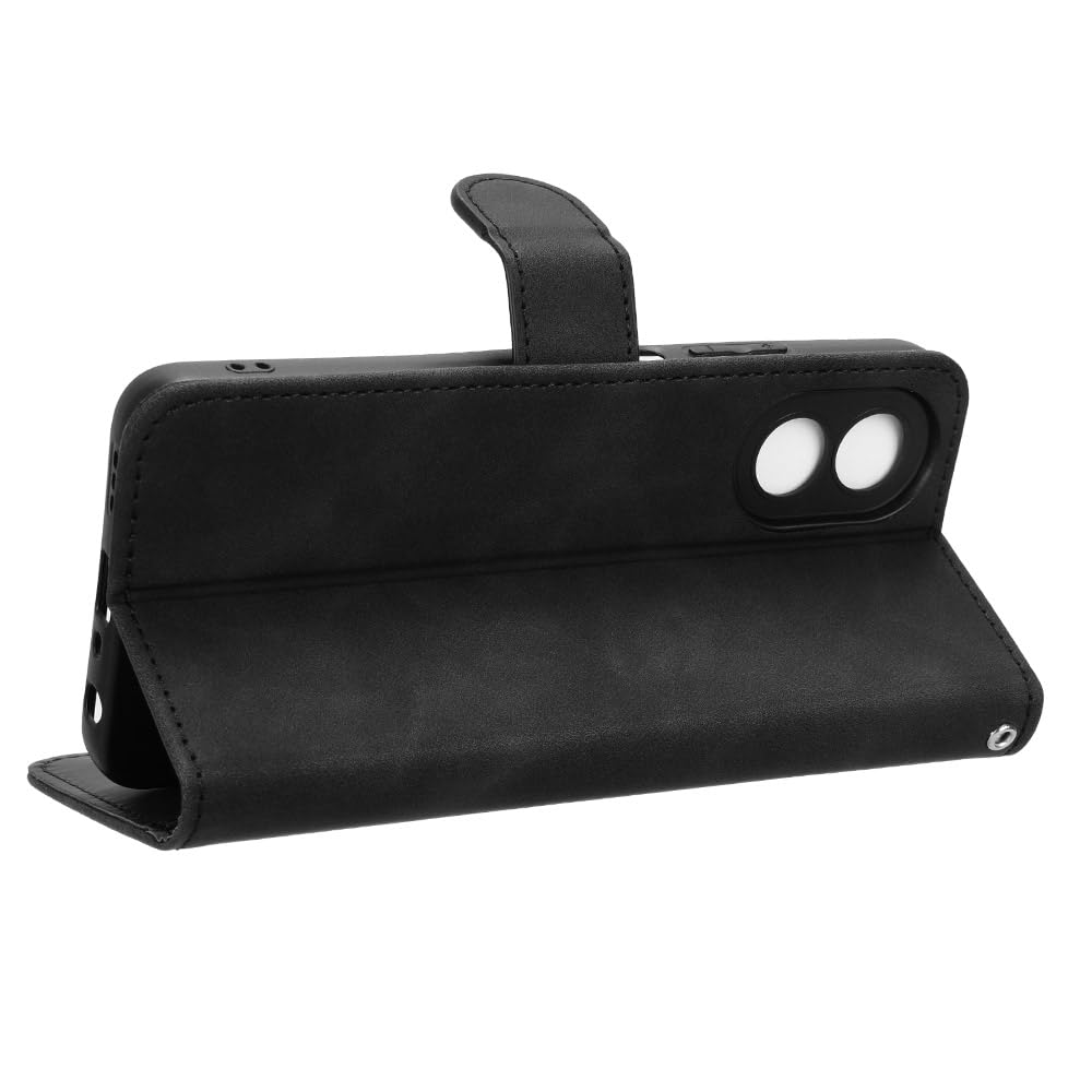 Custodia HAOYE In Pelle Per OPPO A38 4G / A18 – Cover A Libro Con Portafoglio, Supporto E Slot Carte, Nero - 2