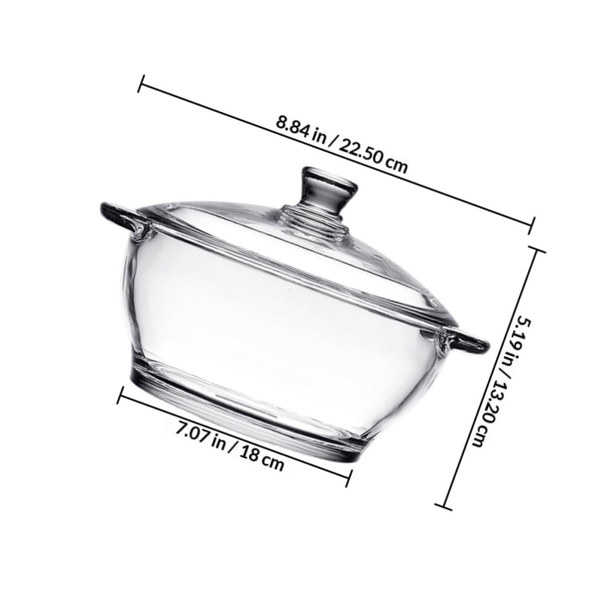 ABOOFAN Hitzebeständiger Kochtopf aus Glas 1,5l mit Deckel und Doppelgriff Ergonomisches Design Multifunktionaler Schmortopf für Hausherd und Babyernährung