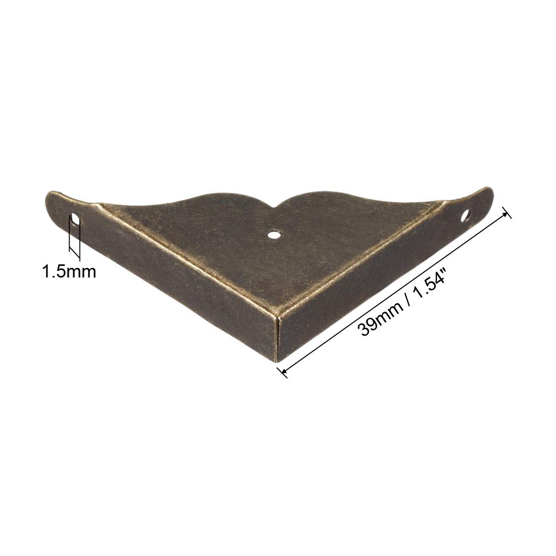 Sourcing Map Coins Protection Métal Vintage 39x39x8mm - 8 Pièces - Pour Boîtes Caisses Cadres Photo