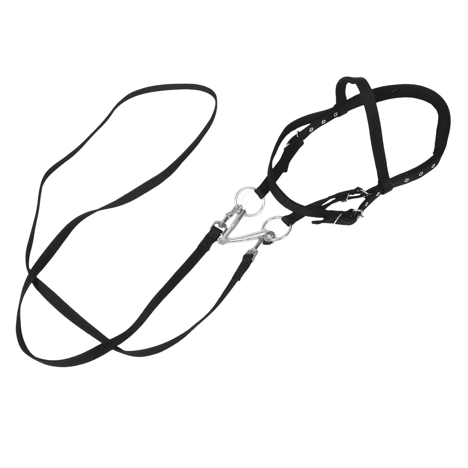 Alasum Cavezza per Cavallo in Nylon Nero Regolabile Design Anti-morso e Redini Comode per Addestramento Equestre di Cavalli e Cavallini Piccoli