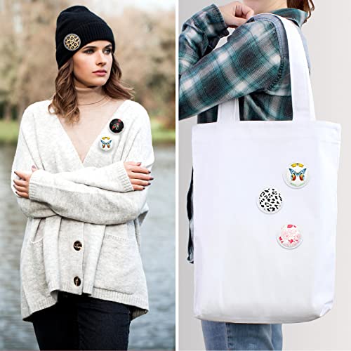 2.4 Inch Acrylic Design Button Badge Clear Button Pin Badges With Sim Card Removal Tool For Craft Supplies Diy Badges Kit Office School (51 Packs) #TOP4