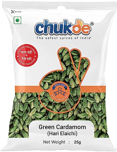 Image of Chukde Green Cardamom - 50 Gram (25 Gm x 2) for Indian Cooking - Enhances Flavor and Aroma - Improves Digestive, Oral, and Respiratory Health - Anti-inflammatory and Antioxidant Properties