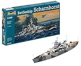  Revell Modellbausatz Schiff 1:1200 - Battleship Scharnhorst im Maßstab 1:1200, Level 4, originalgetreue Nachbildung mit vielen Details, 05136