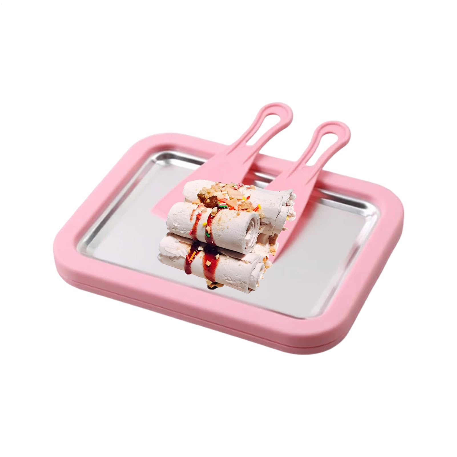 Tavola da arrotolata istantanea, in acciaio, 44 x 32 cm, set completo con 2 spatole, rotolo Lagce Thai, sorbetto di frutta per la casa, per feste, picnic in famiglia, campeggio