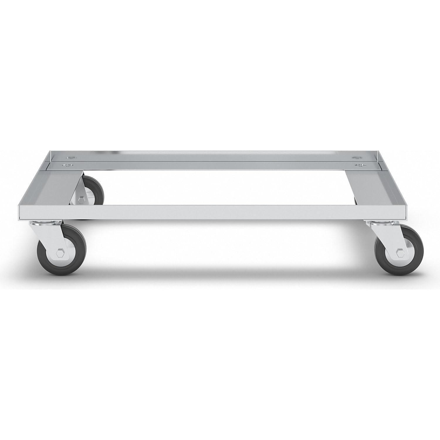 Bastidor rodante de aluminio, carga máx. 200 kg, con protección contra hilos, ruedas de polipropileno, negro. | Capacidad de carga de 200 kg, con protector de hilo, ruedas de polipropileno, color negro