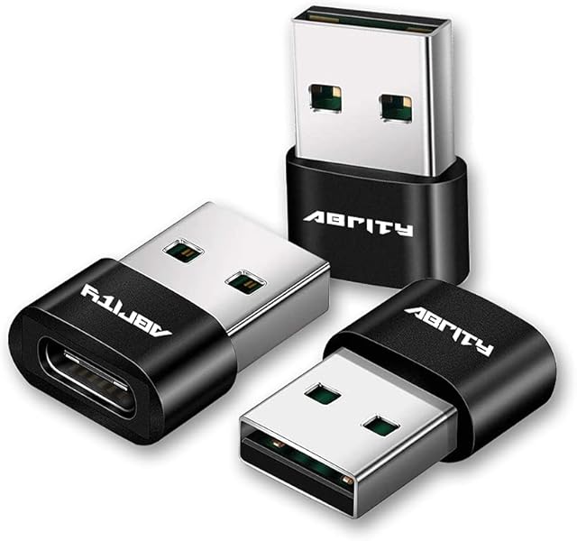 USB C Female to USB A Male Adapter 3 Pack,Type C Charger Plug Power Converter for Apple Watch iWatch 7,AirPods,iPhone 11 12 13 Pro Max,SE,iPad Mini 6 Air 4 5,Samsung Galaxy S20 S21 S22 FE Plus Ultra