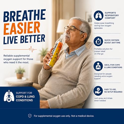 Image of Portable Oxygen Can 12L | Pure Oxygen | Essential for Trekking, Hiking, Climbing & Pilgrimage Travel | Provides Respiratory Comfort for Seniors & Fast Recovery | 200+ Puffs