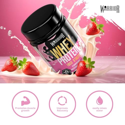 Warrior Whey Protein Powder 500g - Up to 36g* Protein per Shake – Low Sugar - Muscle Growth and Recovery Drink - Amazing Taste - 20 Servings - GMP Certified (Strawberry Milkshake) - Image 3