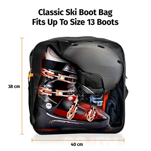 Ski Bag and Ski Boot Bag Combo for Air Travel Unpadded - Ski Luggage Bags for Snow Travel Gear - Ski Case for Cross Country, Downhill, Boots, Helmet, Poles, Clothes and Accessories - Thumbnail 2