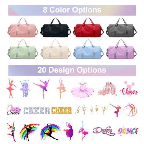 Personalized Duffle Bag Printed with Name Photo, Custom Duffle Gym Bags with Wet Dry Pockets & Shoe for Dance Sport Yoga,Personalized Gym Bag for Women Men,Personalized Travel Bag Red2