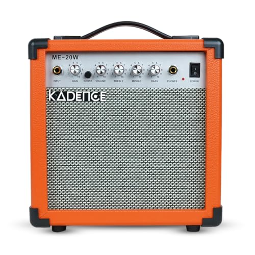 Image of Kadence ME20-OR 20W Guitar Amplifier | 4-Inch Speaker with Boost Function | 3-Band EQ with 6.35mm Input & Output | Supports Electric & Electro-Acoustic Guitars | Orange