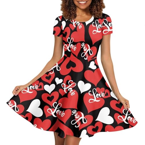 Image of Biyejit Women's Summer Casual Short Sleeve T-Shirt Swing Dress Crew Neck Plus Size S-4XL