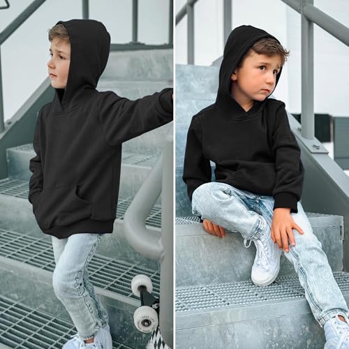 BIG ELEPHANT Boys Hooded Sweatshirt Fleece Pullover Hoodies Long Sleeve Warm Hoodie Sweatshirts with Pocket for Kids3