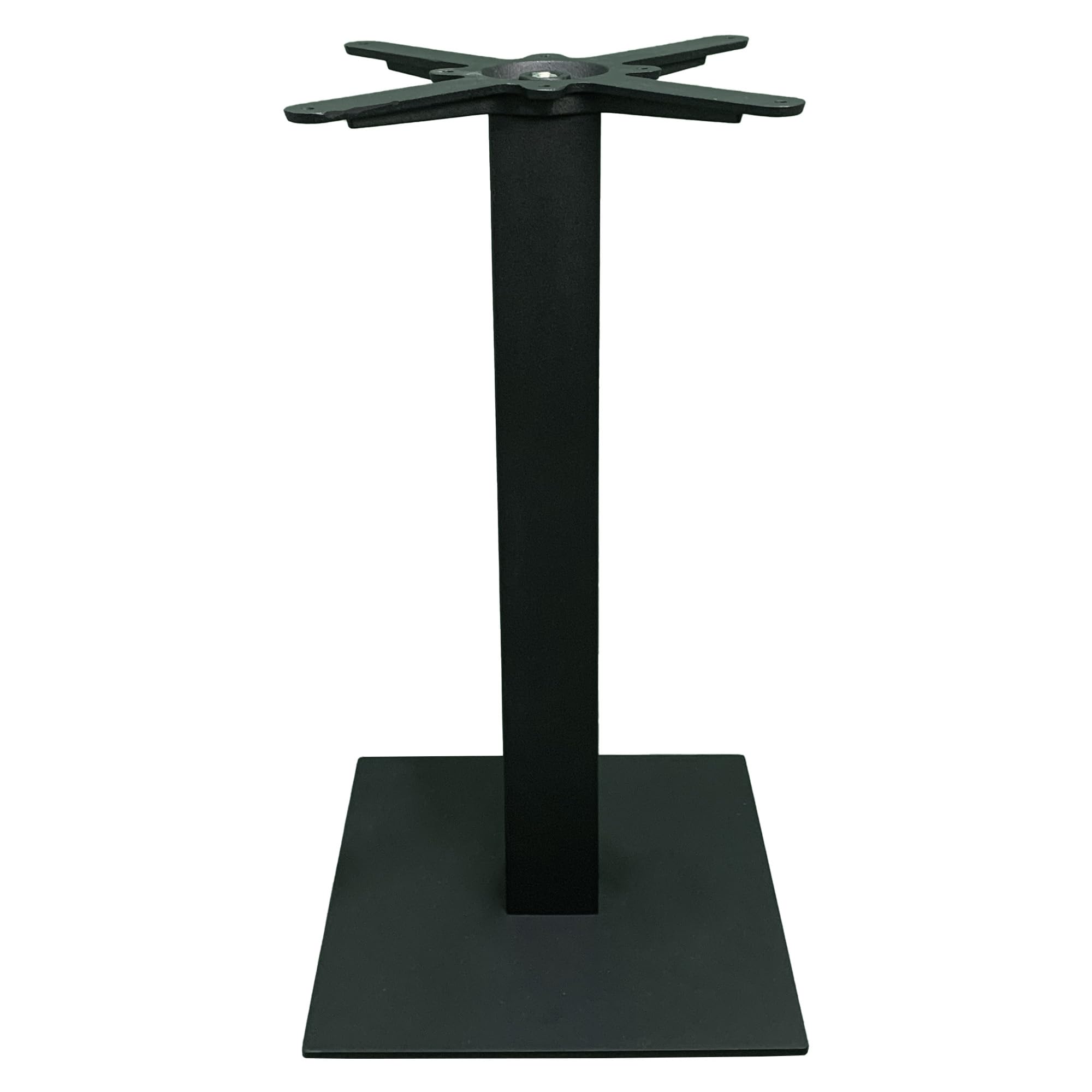 Sicignano | Base de mesa de hierro de 75 cm de altura – Universal, estable, apta para tableros de madera de mármol – Robusta y fácil de montar para casa, bar, restaurante u oficina (liso), color negro
