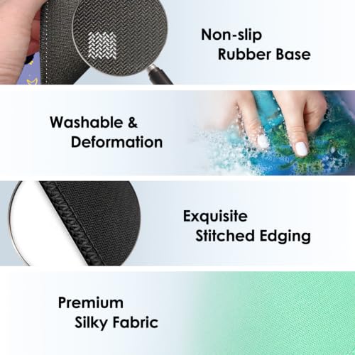 Image of FROGIGO Mouse Pad with Stitched Edges - Solid Color Mousepad for Women, 9.25 x 7.75 inch Washable Square Desk Pad, Non-Slip Rubber Base, Office Home Laptop Accessories - Warm Sand