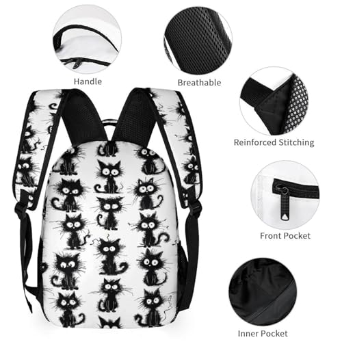 Cat School Backpack for Kids Girls Boys, 16 Inch Cute Cats Themed Bookbag, Personality School Backpack for Students Children, Lightweight, Large Capacity4