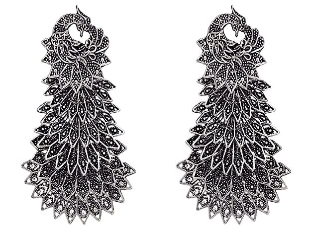 Jaynen Traditional Peacock German Oxodised Earring Full shape Oxidized Necklace Jewellery for Women and Girls (B0BC9W63XZ) Amazon Price History, Amazon Price Tracker
