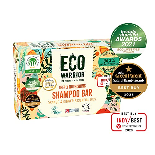 Eco Warrior Deeply Nourishing Shampoo Bar - Vegan, Cruelty Free, No SLS or Parabens, Pink Clay With Pure Orange & Ginger Essential Oils to Promote Healthy Hair - Natural Eco Friendly Shampoo - 100g - Image 3
