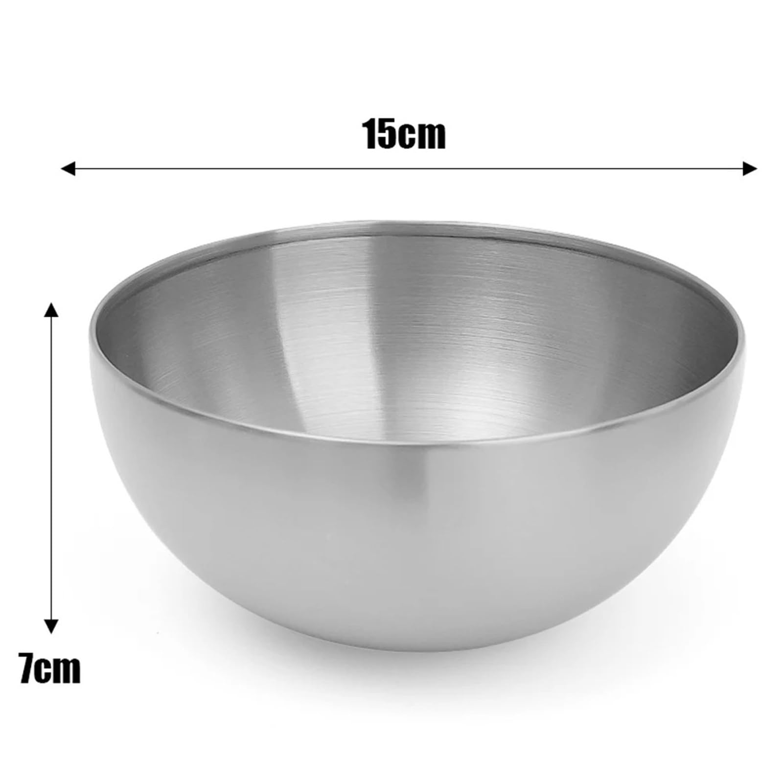 Ensaladeras de acero inoxidable | Multicolor, 1, 2, 3, 5 piezas, Preparación de comidas, Ensalada, Fruta, Pasta, Sopa, Hornear: Cocina casera(Silver,5PCS)