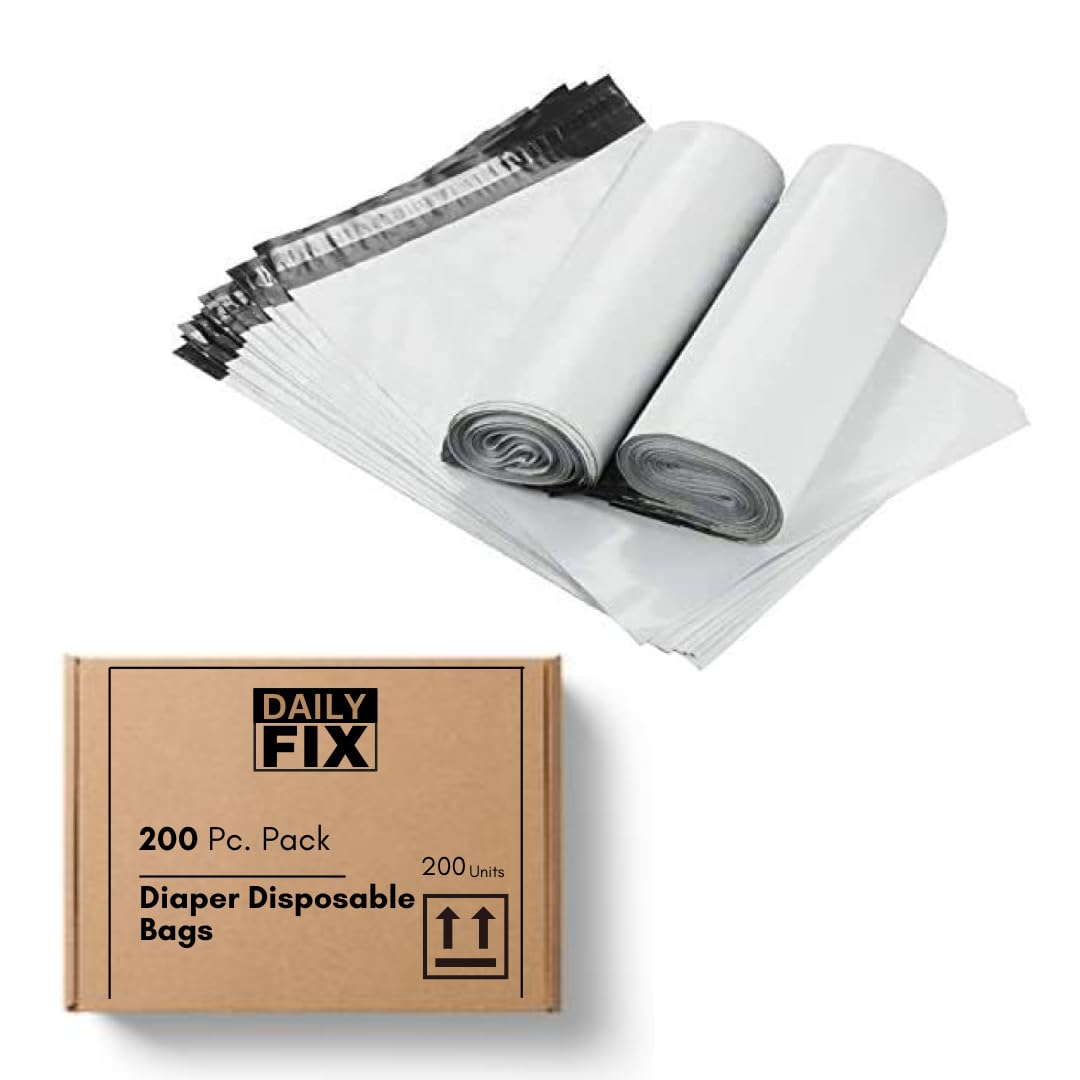 Baby Diaper & Sanitary Pad Disposal Bags - Pack of 200, Odor Control, Leak-Proof, for Home & Travel | Disposable Waste Bags for Baby & Feminine Hygiene Products