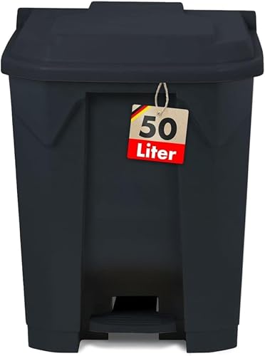 Floordirekt Poubelle de 50 litres, Couvercle Gris, Poubelle pour Cuisine et Bureau, système de tri sélectif, à pédale, Poubelle à pédale avec mécanisme Step-on Olaf - 2