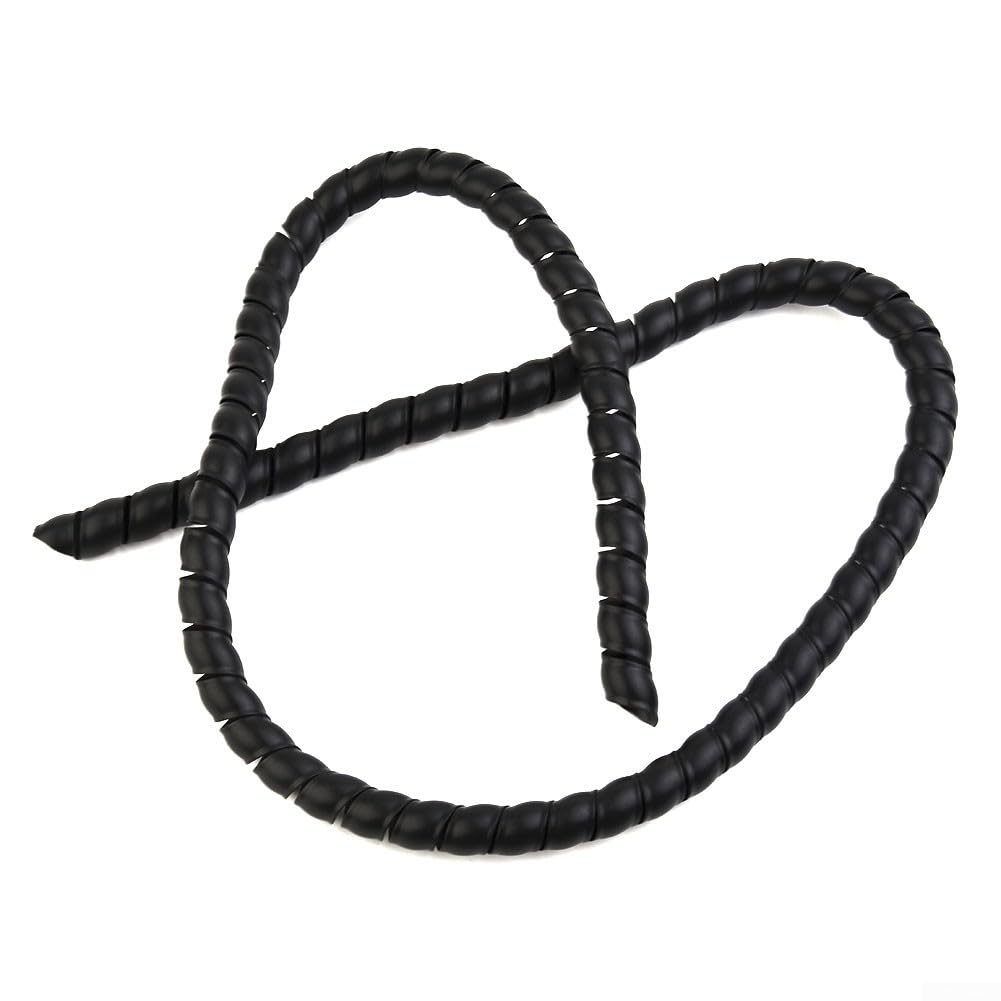 Schwarzer hydraulischer Schlauchschutz, Kabelschutz, Spiralwickel, ideal zum Umwickeln von Kabeln und Schlauchkombinationen (D-12 mm)